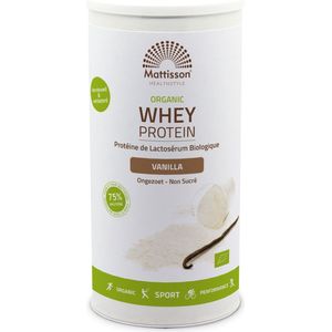 Mattisson - Biologische Wei Proteïne Poeder - 75% Eiwit - Vanille - Whey Protein - 450 Gram