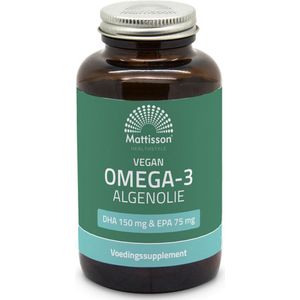 Mattisson Vegan omega 3 algenolie DHA 150mg EPA 75mg 120 Vegetarische capsules