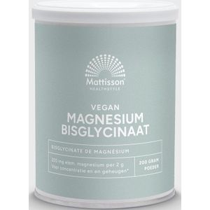 Mattisson - Magnesium Bisglycinaat Poeder - 11% Elementair Magnesium - L-Glycine - 200 Gram