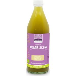 Mattisson Kombucha ginger & matcha double fermented bio 500 Milliliter
