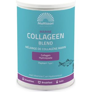 Mattisson - Marine Collageen Poeder Peptan Blend - Collageen Hydrolysaat met Vitamine C & Hyaluronzuur - 300 Gram