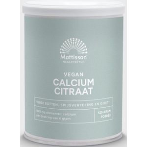 Mattisson - Calcium Citraat Poeder - 840mg Elementair Calcium - 125 Gram