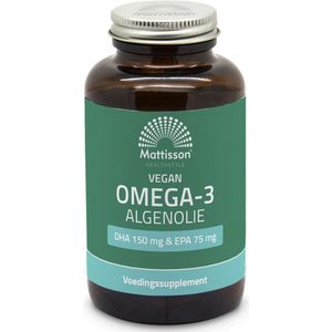 Mattisson Vegan omega 3 algenolie DHA 150mg EPA 75mg 180 Vegetarische capsules