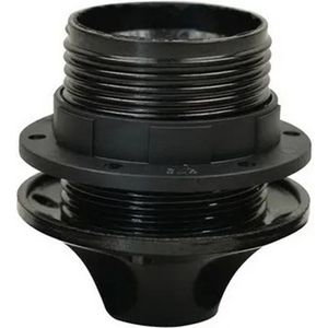 Enzo - Lamphouder E27 - Zwart - Met Kraag + Ring