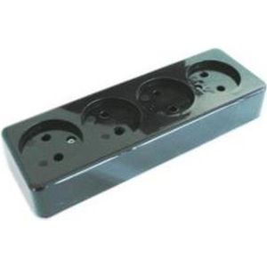 Martin Kaiser - Tafelcontactdoos - Zwart - 4 Voudig - Langwerpig - Met Montageplaat