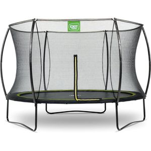 EXIT Toys Silhouette Trampoline - ø305cm - Rond Tuintrampoline Buiten voor Kinderen - Met Veiligheidsnet - Prijsbewust - Veilige Instap - Goede Springkracht - Met Voetbeschermingssysteem - Zwart