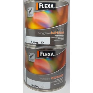 Flexa Superior - Hoogglans - Wit - 500ml - 2 Stuks