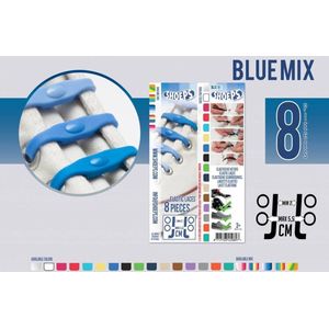 SHOEPS 8 Blue Mix - elastische veters