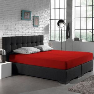 Dubbel Geweven Jersey Hoeslaken - Rood - 190/200 x 220/230