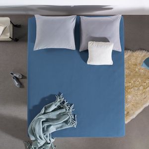 Dreamhouse - Dubbel Jersey Hoeslaken - Blauw - 100% Jersey Katoen - Volledig Dekkend