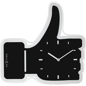 NeXtime - Thumbs - Klok - Zwart - Glas - 41,5x40,5 cm