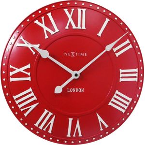 NeXtime klok 3083ro London Roman, Ø34.5 cm, Wall, Red/ White