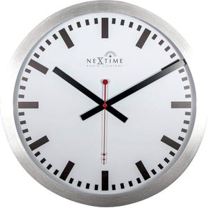 NeXtime - Wandklok - Wit - Aluminium - Radio Controlled DCF