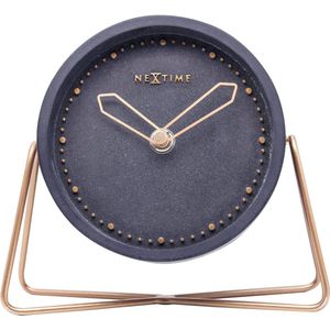 NeXtime - Tafelklok - 17.5x15.5x5cm - Polyresin- Grijs - 'Cross Table'