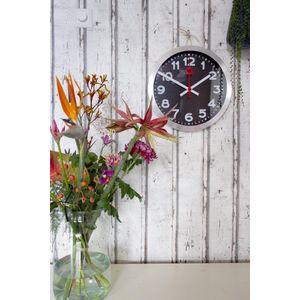 Wandklok NeXtime dia. 35 cm, geborsteld aluminium, 'Station' NE-3999ARZW