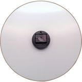 NeXtime - Stille Wandklok - 40cm - Glas / Metaal - Zwart - 'Marble'