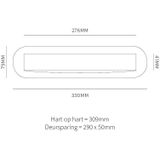 Hardbrass Mariani Briefplaat Ronald Pvd Inox 330x79mm