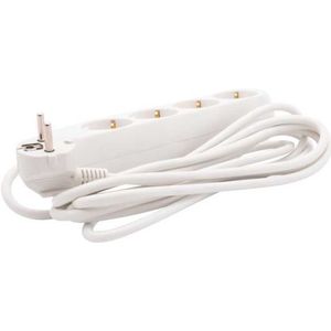 Benson Tafelcontactdoos - 4 voudig - Randaarde - 3 meter - Wit - 2500W