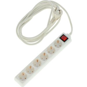 3M Socket White 3M, mit Schalter und Erdung. 6 Verbindungen