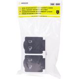 Benson Spatwaterdichte dubbele wandcontactdoos met deksel en randaarde - opbouw - IP44