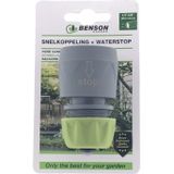 Benson Snelkoppeling met waterstop - Kunststof - 12-15 mm - Grijs/Groen