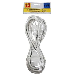 Benson Verlengsnoer - 1-voudig - Randaarde - 5 meter - Wit