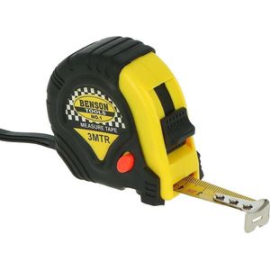Benson - Rolmaat - Meetlint - 3 Meter - 19 mm - Rubber