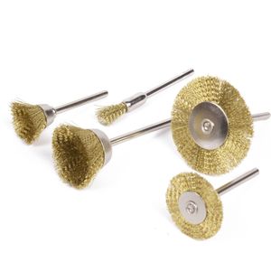 Hofftech Messing draadborstel set - 5 delig - veelzijdig - 6 tot 38 mm - max 15.000 RPM