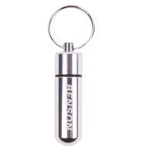 Benson Zilveren Aluminium Pillendoosje voor Aan Sleutelhanger - 52 x - Ø 14 mm