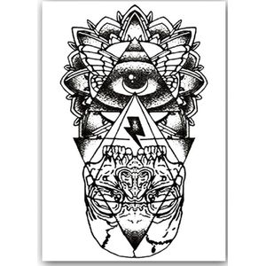 GlittersXL - Temporary Tattoo Illuminati (A5 formaat) [Neptattoo - Tijdelijke tatoeage - Nep Fake Tattoos - Water overdraagbare festival sticker henna outfit tattoo - Glitter tattoo - Volwassenen Kinderen Jongen Meisje]