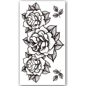 Temporary Tattoo Rozen/Bloemen (21x12 cm) [Neptattoo - Tijdelijke tatoeage - Nep Fake Tattoos - Water overdraagbare festival sticker henna outfit tattoo - Glitter tattoo - Volwassenen Kinderen Jongen Meisje]