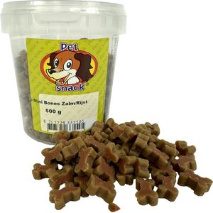 PETSNACK BOTJES MINI DUO ZALM/RIJST 500 GR