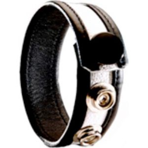 3 snap leather cockring white