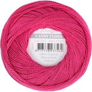 Scheepjes - Scheepjes Candy Floss 413 kersenrood (165 m) biologisch gemerceriseerd katoengaren - 1 x 20 g