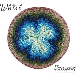 Scheepjes 1698-774 Whirl wol, bruin, groen, blauw, 1000 m gezouten karamel matcha