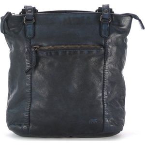 Bear Design Medium Schoudertas / Crossbodytas Dames - Leer - Sandy - Blauw