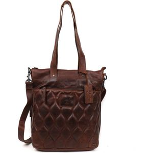 Bear Design Liz Leren Shopper met Laptopvak - 14 inch - Cognac