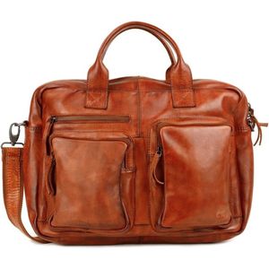 Bear Design Barley Leren Laptoptas - Aktetas / Werktas / Schooltas - 14 inch Laptopvak - Cognac