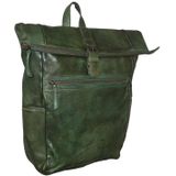 Bear Design Pergola Leren Laptop Rolltop Rugtas - 13 inch - Groen