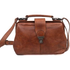 Bear Design Medium Crossbodytas / Schoudertas Dames - Leer - Julia - Cognac