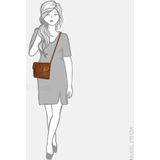 Bear Design Kleine Crossbodytas / Schoudertas Dames - Leer - Femke - Cognac