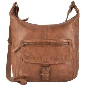 Bear Design Medium Crossbodytas / Schoudertas Dames - Leer - Anna - Cognac