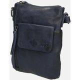 Bear Design Kleine Crossbodytas / Schoudertas Dames - Leer - Davide - Blauw