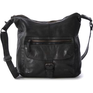 Bear Design Medium Crossbodytas / Schoudertas Dames - Leer - Anna - Zwart