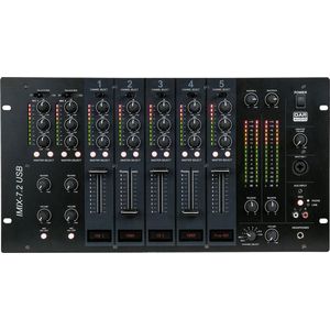 DAP IMIX-7.2 USB 7 kanaals rackmixer met 2 zones en USB interfaces
