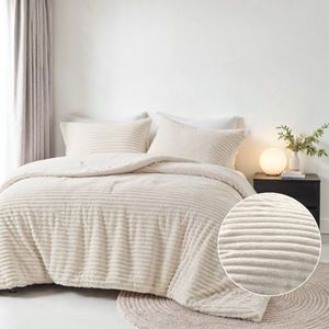 Fresh and Co - Dekbedovertrek - Groen - Microvezel - Teddy Rib