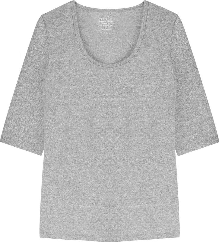 Claesen's® - Dames 3/4 Sleeve R-Neck T-Shirt Cotton/Lycra - Grijs Melee - 95% Katoen - 5% Lycra