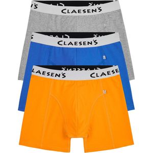 Claesen's - Basics - Boxershorts - Grijs Licht Blauw Oranje - 3-pack