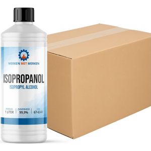Isopropanol 99,9% Zuiver - Doos 12 x 1 liter - IPA - Isopropyl alcohol