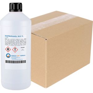 Isopropanol 99,9% Zuiver - Doos 12 x 1 liter - IPA - Isopropyl alcohol